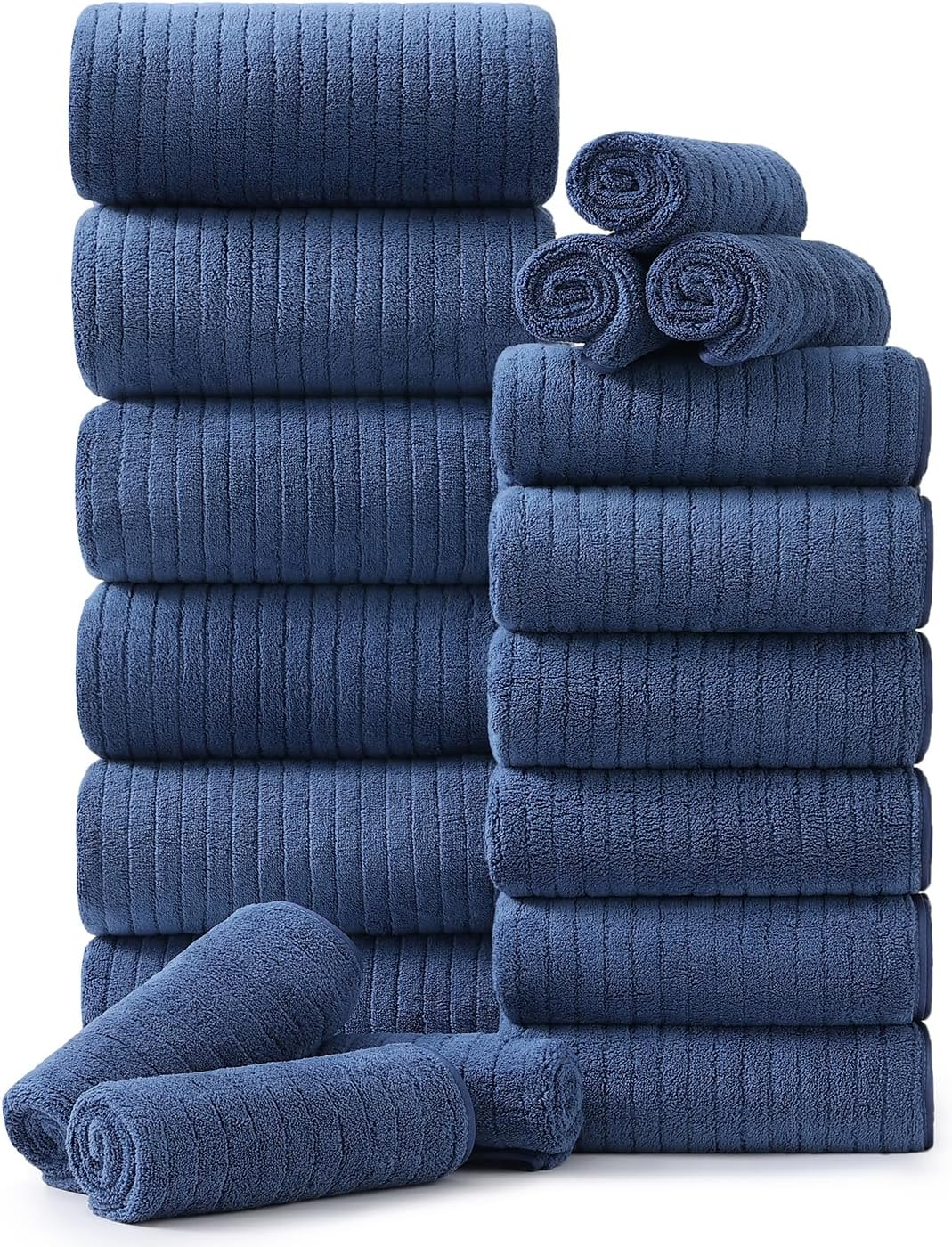 Grey Hand Towels Set 16x31 Inches,Soft Microfibers Bathroom Towel Set 2 Pack,Highly Absorbent Quick Dry Luxury Towel Hotel Spa Gym Hand Towel Collection for Bathroom