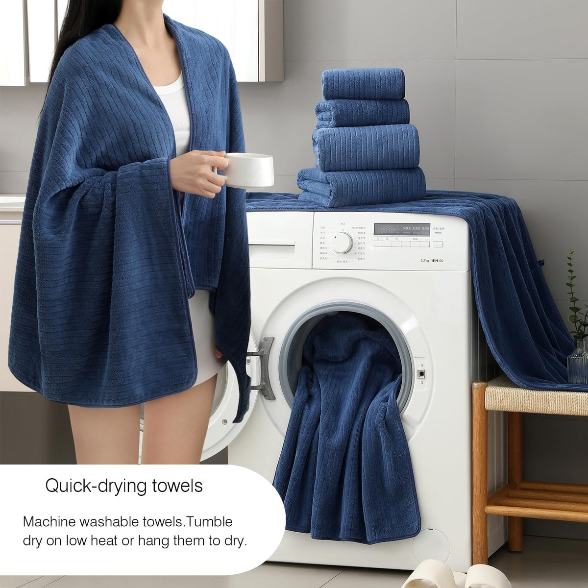 Grey Hand Towels Set 16x31 Inches,Soft Microfibers Bathroom Towel Set 2 Pack,Highly Absorbent Quick Dry Luxury Towel Hotel Spa Gym Hand Towel Collection for Bathroom