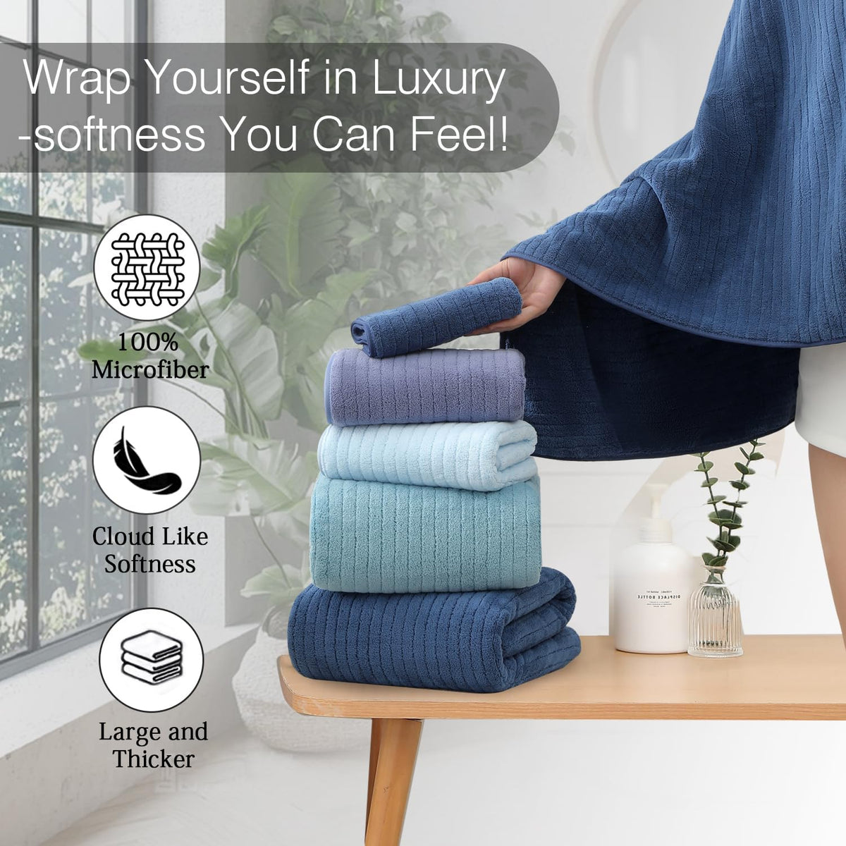 Grey Hand Towels Set 16x31 Inches,Soft Microfibers Bathroom Towel Set 2 Pack,Highly Absorbent Quick Dry Luxury Towel Hotel Spa Gym Hand Towel Collection for Bathroom
