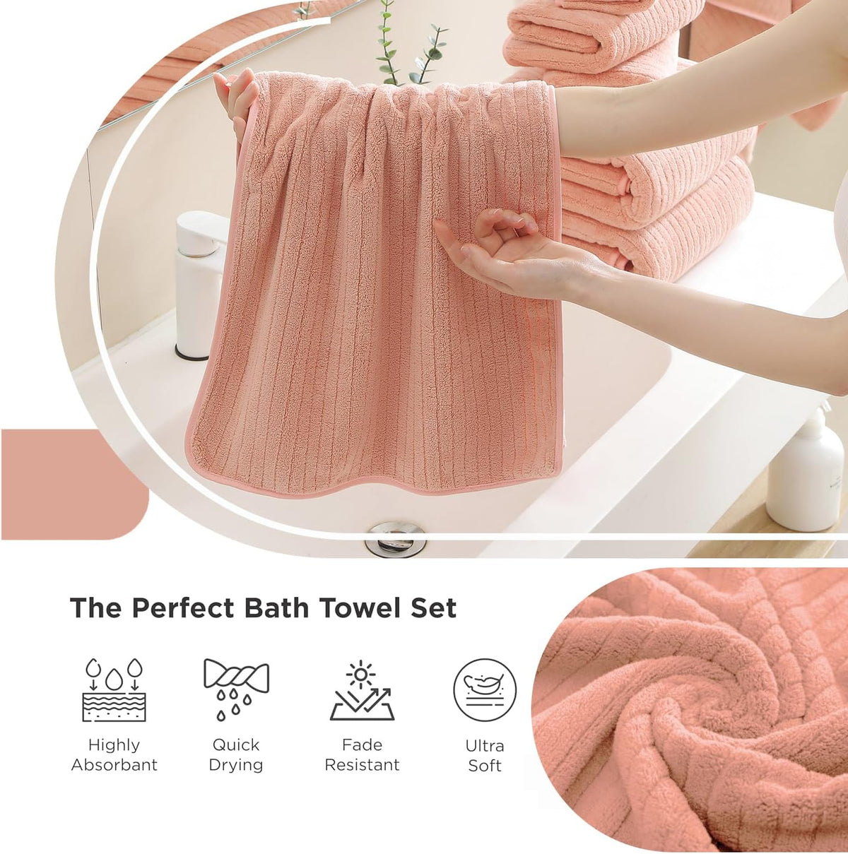 Grey Hand Towels Set 16x31 Inches,Soft Microfibers Bathroom Towel Set 2 Pack,Highly Absorbent Quick Dry Luxury Towel Hotel Spa Gym Hand Towel Collection for Bathroom