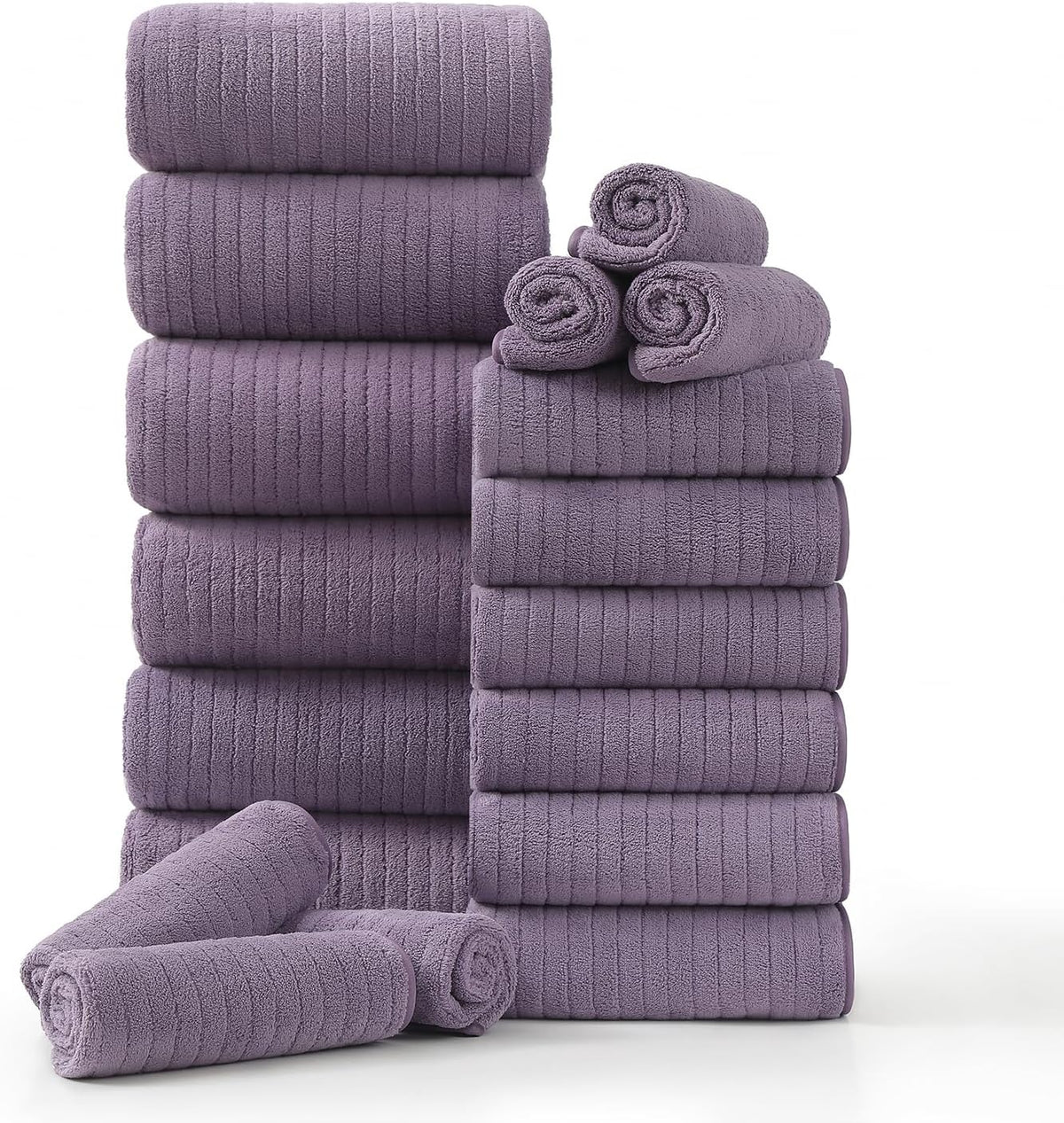 Grey Hand Towels Set 16x31 Inches,Soft Microfibers Bathroom Towel Set 2 Pack,Highly Absorbent Quick Dry Luxury Towel Hotel Spa Gym Hand Towel Collection for Bathroom