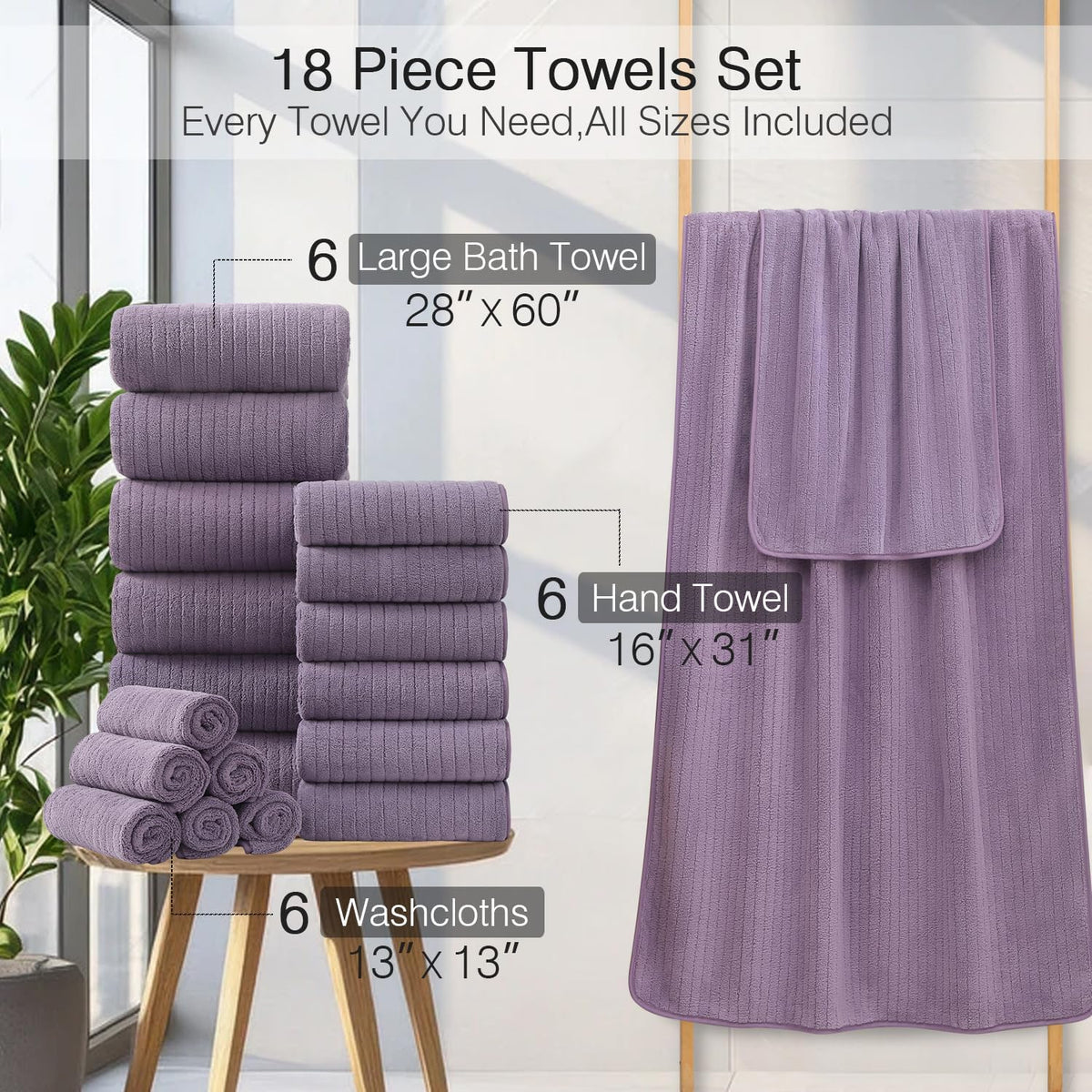 Grey Hand Towels Set 16x31 Inches,Soft Microfibers Bathroom Towel Set 2 Pack,Highly Absorbent Quick Dry Luxury Towel Hotel Spa Gym Hand Towel Collection for Bathroom