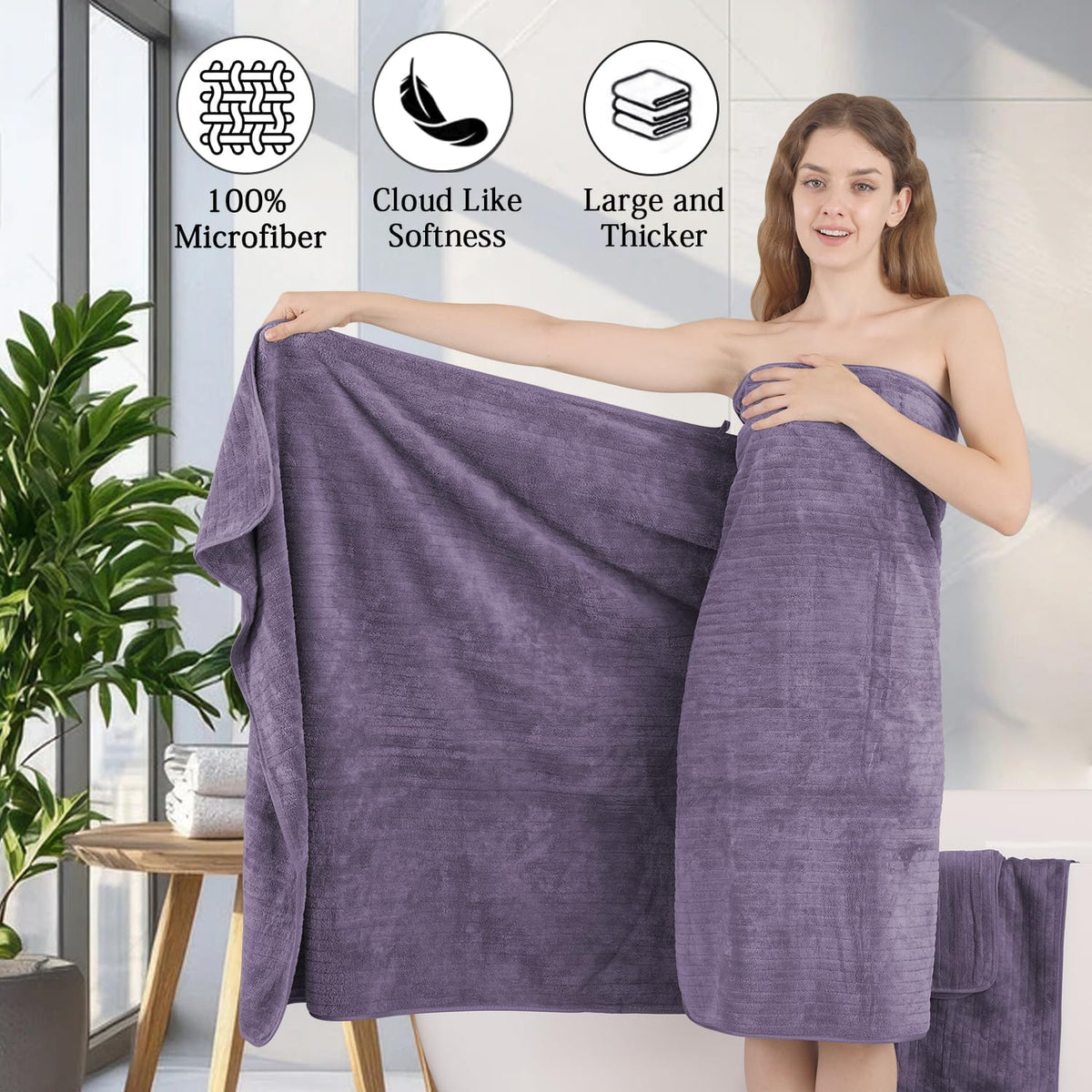 Grey Hand Towels Set 16x31 Inches,Soft Microfibers Bathroom Towel Set 2 Pack,Highly Absorbent Quick Dry Luxury Towel Hotel Spa Gym Hand Towel Collection for Bathroom