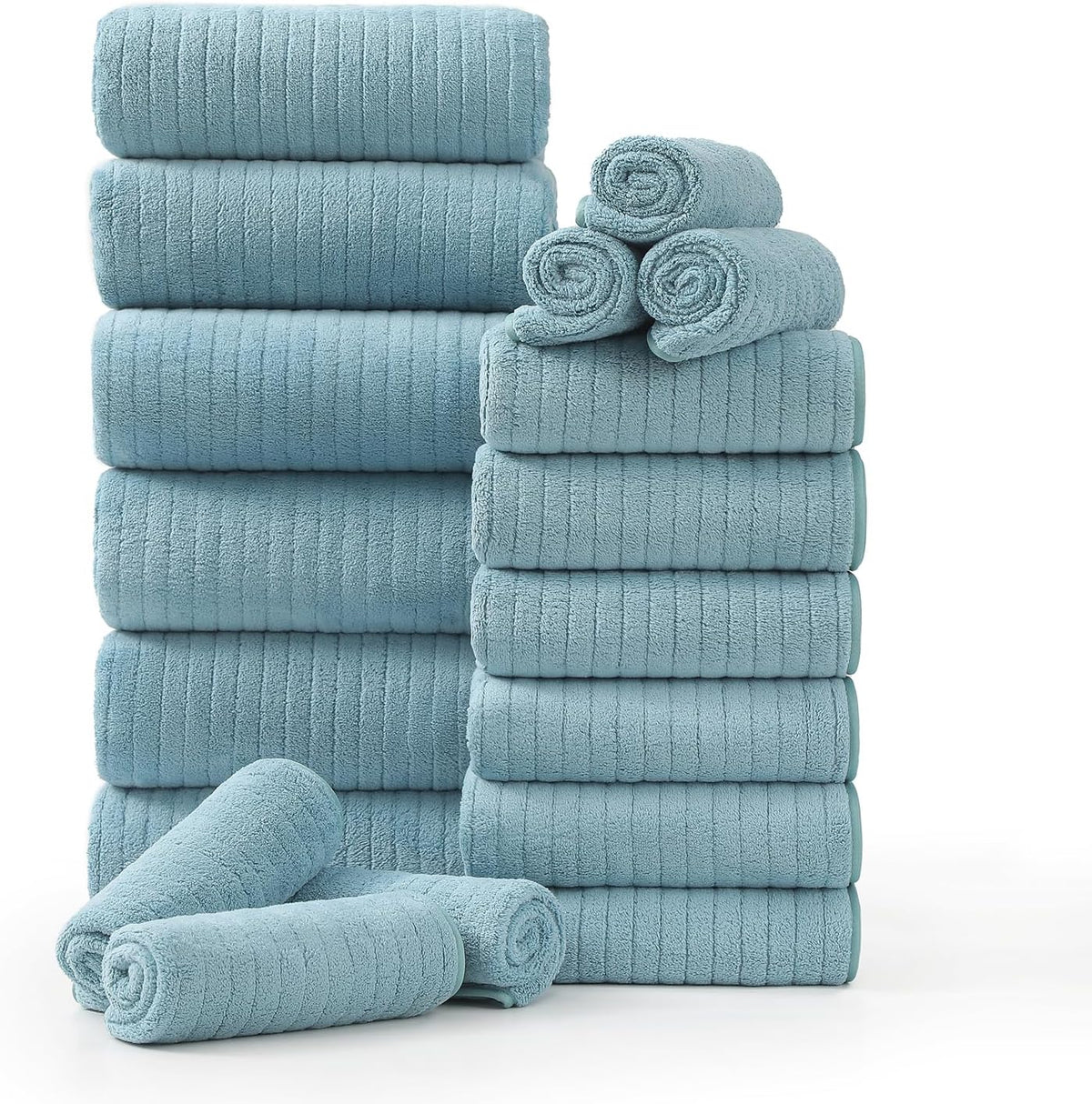 Grey Hand Towels Set 16x31 Inches,Soft Microfibers Bathroom Towel Set 2 Pack,Highly Absorbent Quick Dry Luxury Towel Hotel Spa Gym Hand Towel Collection for Bathroom