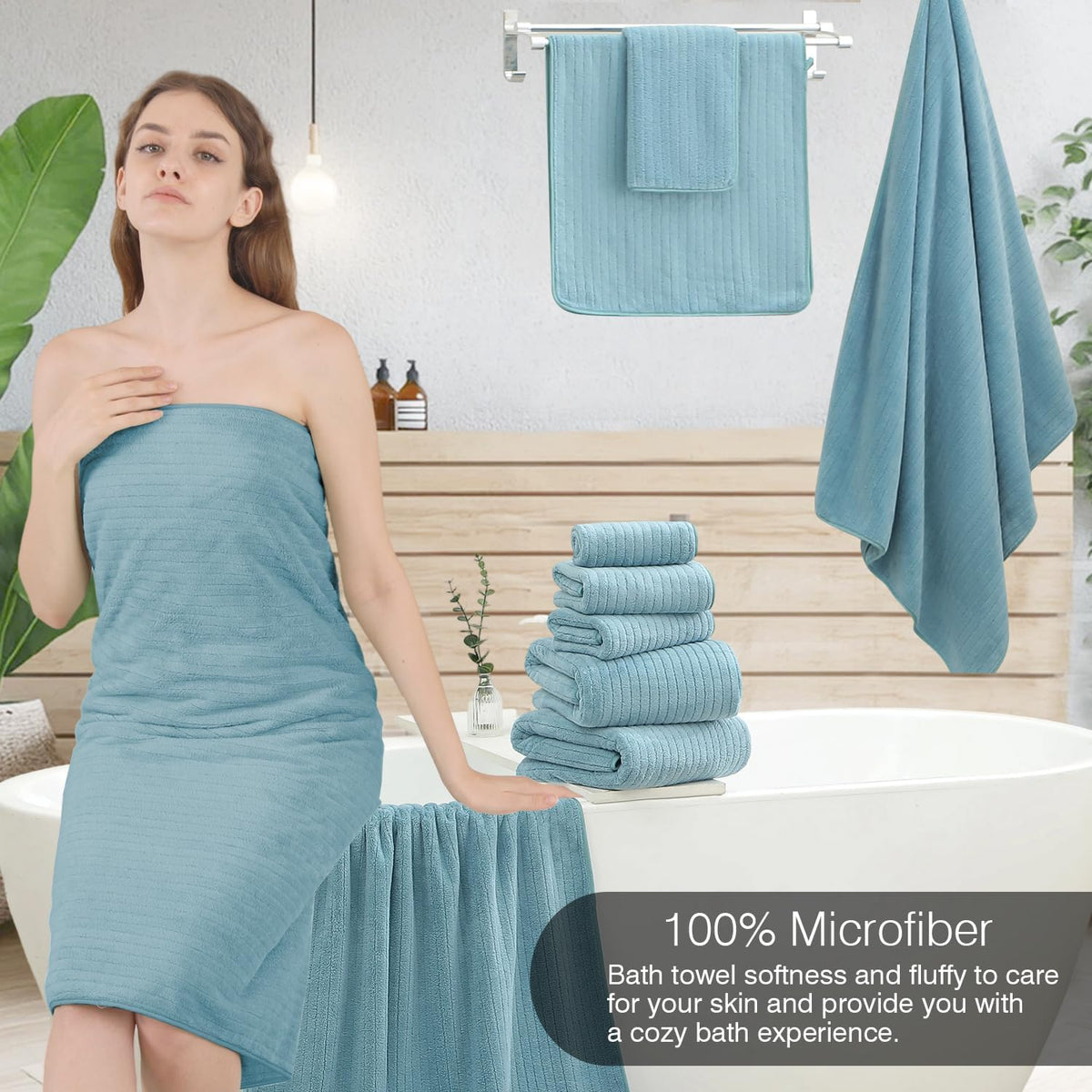 Grey Hand Towels Set 16x31 Inches,Soft Microfibers Bathroom Towel Set 2 Pack,Highly Absorbent Quick Dry Luxury Towel Hotel Spa Gym Hand Towel Collection for Bathroom