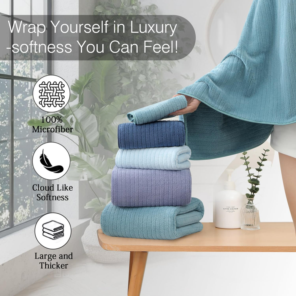 Grey Hand Towels Set 16x31 Inches,Soft Microfibers Bathroom Towel Set 2 Pack,Highly Absorbent Quick Dry Luxury Towel Hotel Spa Gym Hand Towel Collection for Bathroom