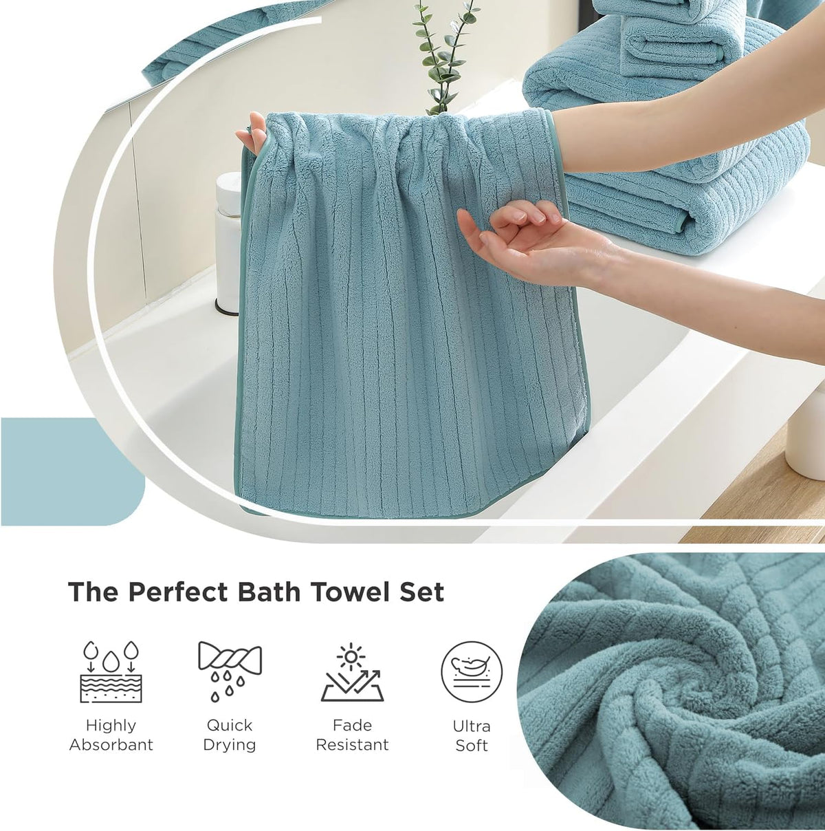 Grey Hand Towels Set 16x31 Inches,Soft Microfibers Bathroom Towel Set 2 Pack,Highly Absorbent Quick Dry Luxury Towel Hotel Spa Gym Hand Towel Collection for Bathroom