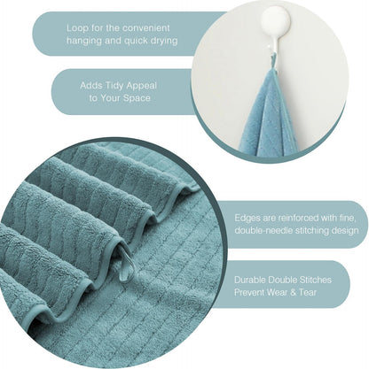 Grey Hand Towels Set 16x31 Inches,Soft Microfibers Bathroom Towel Set 2 Pack,Highly Absorbent Quick Dry Luxury Towel Hotel Spa Gym Hand Towel Collection for Bathroom