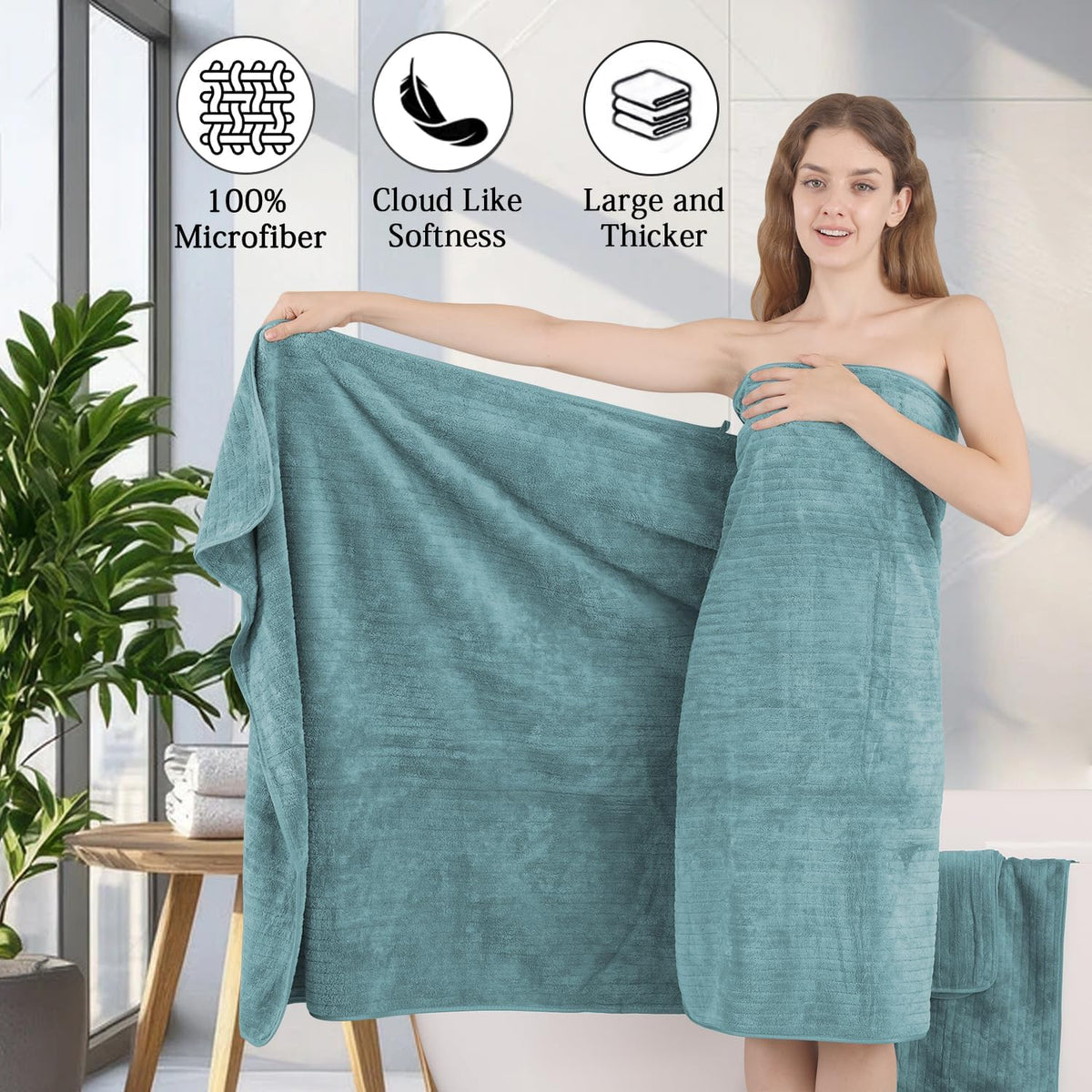 Grey Hand Towels Set 16x31 Inches,Soft Microfibers Bathroom Towel Set 2 Pack,Highly Absorbent Quick Dry Luxury Towel Hotel Spa Gym Hand Towel Collection for Bathroom
