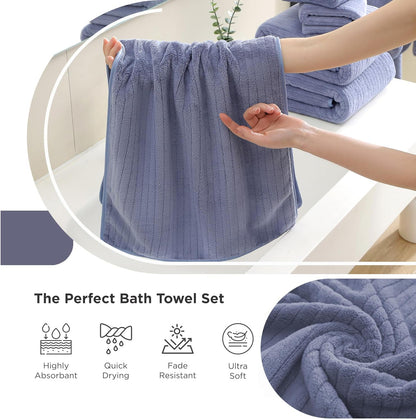 Grey Hand Towels Set 16x31 Inches,Soft Microfibers Bathroom Towel Set 2 Pack,Highly Absorbent Quick Dry Luxury Towel Hotel Spa Gym Hand Towel Collection for Bathroom