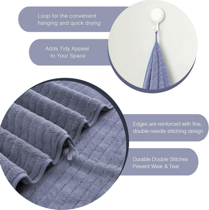 Grey Hand Towels Set 16x31 Inches,Soft Microfibers Bathroom Towel Set 2 Pack,Highly Absorbent Quick Dry Luxury Towel Hotel Spa Gym Hand Towel Collection for Bathroom
