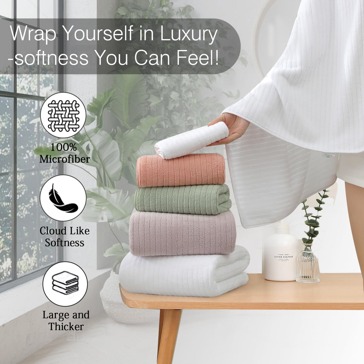 Grey Hand Towels Set 16x31 Inches,Soft Microfibers Bathroom Towel Set 2 Pack,Highly Absorbent Quick Dry Luxury Towel Hotel Spa Gym Hand Towel Collection for Bathroom