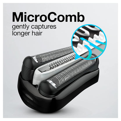 Electric Series 3 Razor with Precision Trimmer, Rechargeable, Wet & Dry Foil Shaver for Men, Blue/Black, 4 Piece | Precision Trimmer, Rechargeable, Wet & Dry, Foil Shaver, 4 Piece