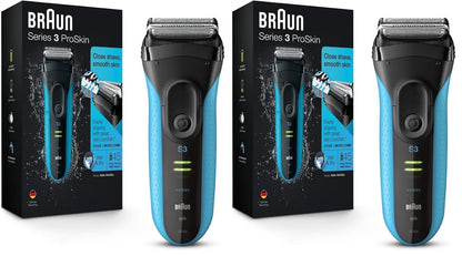Electric Series 3 Razor with Precision Trimmer, Rechargeable, Wet & Dry Foil Shaver for Men, Blue/Black, 4 Piece | Precision Trimmer, Rechargeable, Wet & Dry, Foil Shaver, 4 Piece