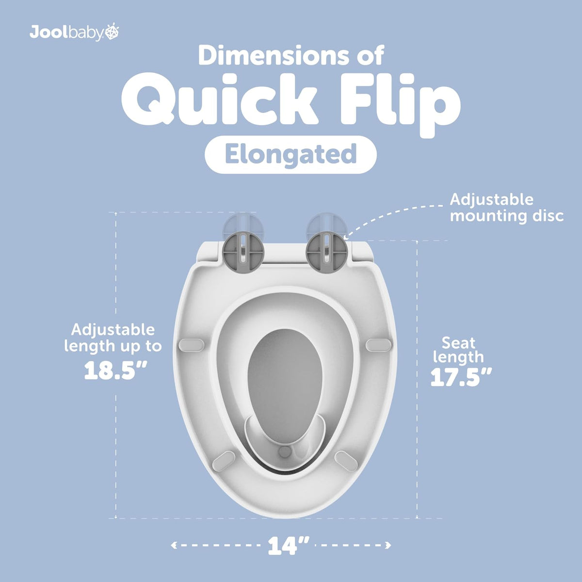 Quick Flip Toilet Seat with Built-in Potty & Splash Guard for Toddler Training, Slow Close (Elongated)