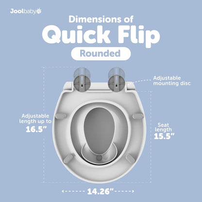 Quick Flip Toilet Seat with Built-in Potty & Splash Guard for Toddler Training, Slow Close (Elongated)