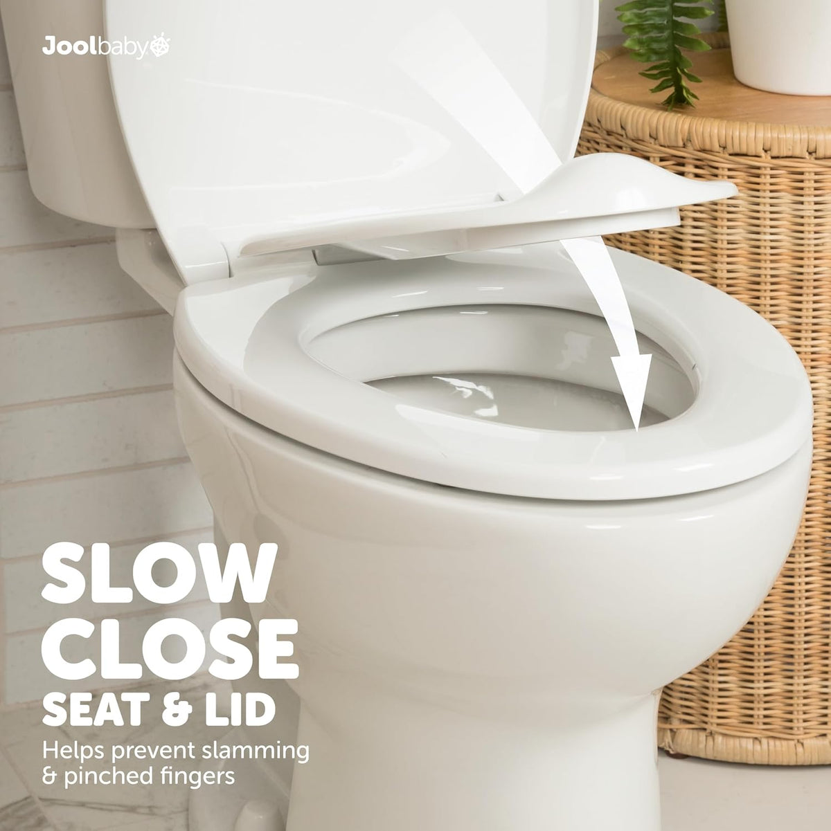 Quick Flip Toilet Seat with Built-in Potty & Splash Guard for Toddler Training, Slow Close (Elongated)
