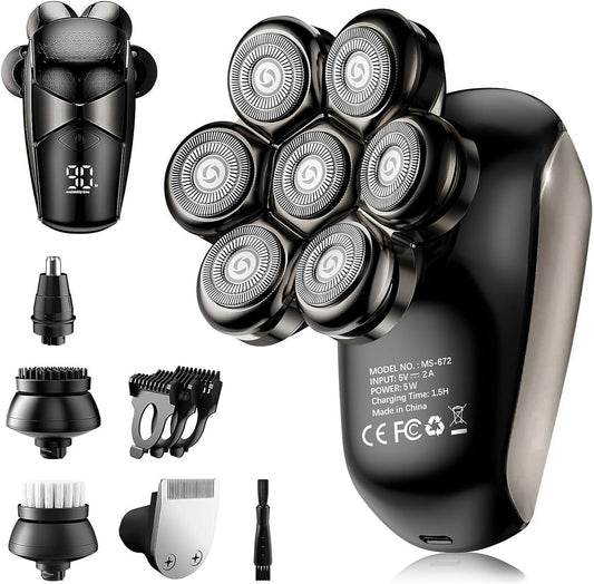 Electric Razors for Women Legs: 7D Floating Head Electric Shaver - IPX7 Waterproof Wet Dry Hair Remover - LED Display & Travel Lock for Body Face Bikini