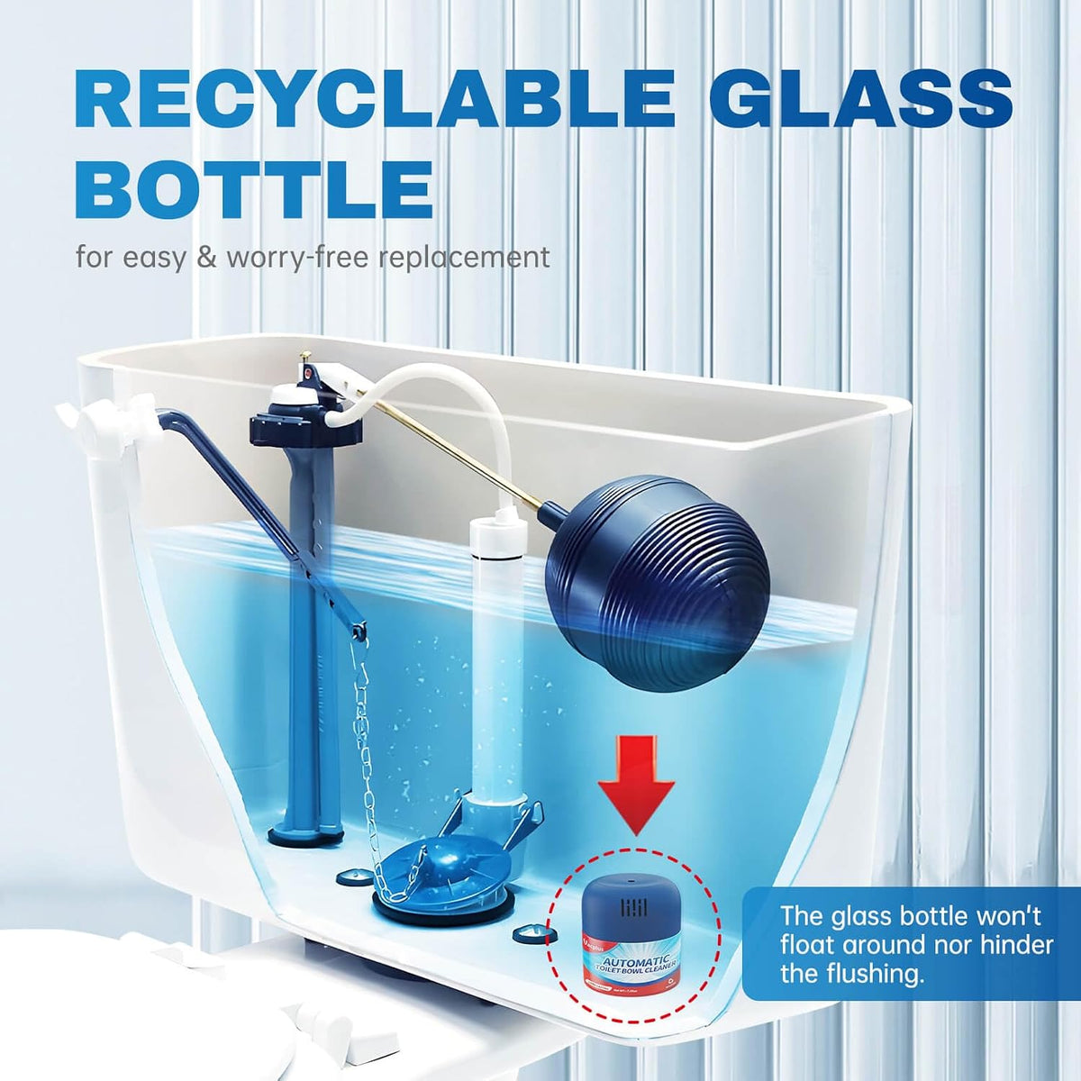 Toilet Bowl Cleaner Bottles, 3 Pack, Long-Lasting Clean