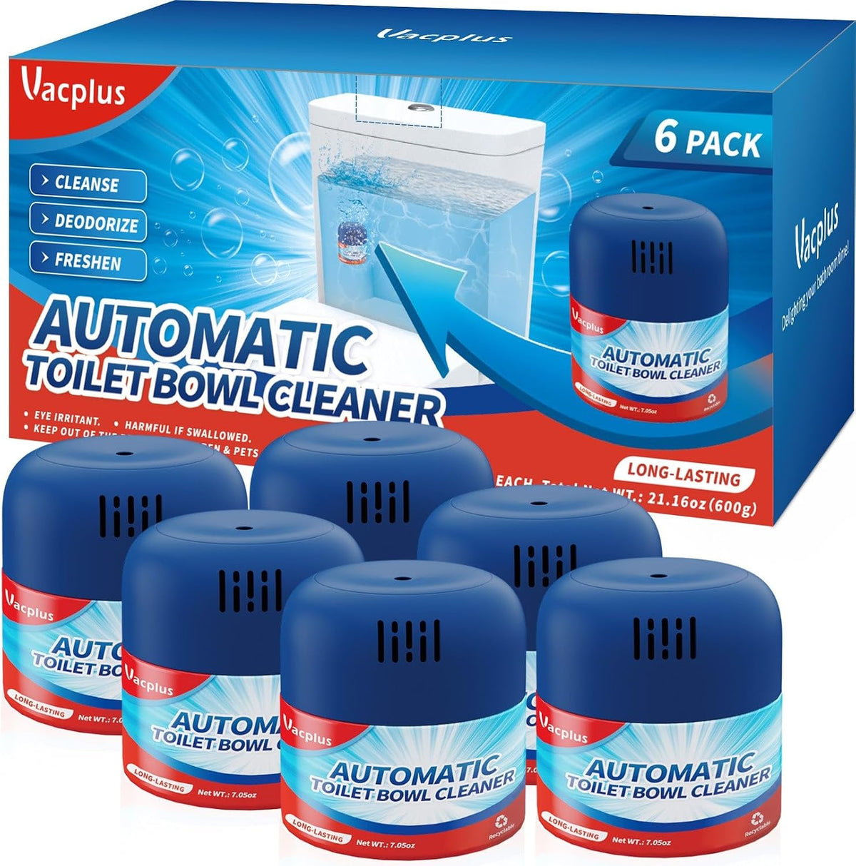 Toilet Bowl Cleaner Bottles, 3 Pack, Long-Lasting Clean