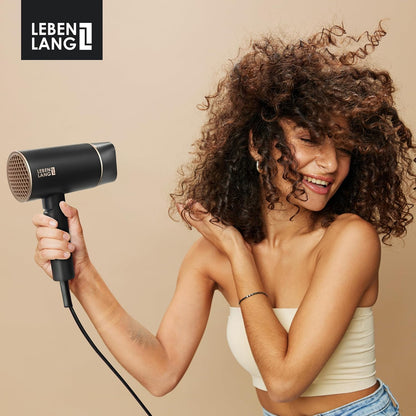 Ionic Hair Dryer 1875W - Compact, Portable, Lightweight, with Diffuser and Bag for Travel