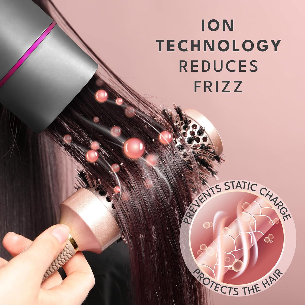 Ionic Hair Dryer 1875W - Compact, Portable, Lightweight, with Diffuser and Bag for Travel