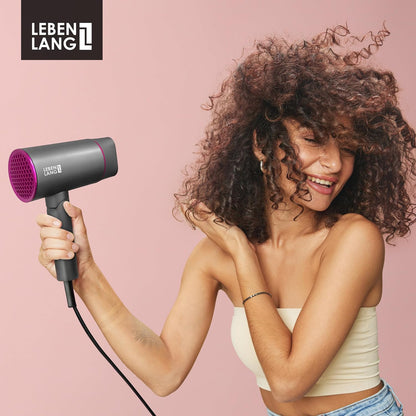 Ionic Hair Dryer 1875W - Compact, Portable, Lightweight, with Diffuser and Bag for Travel