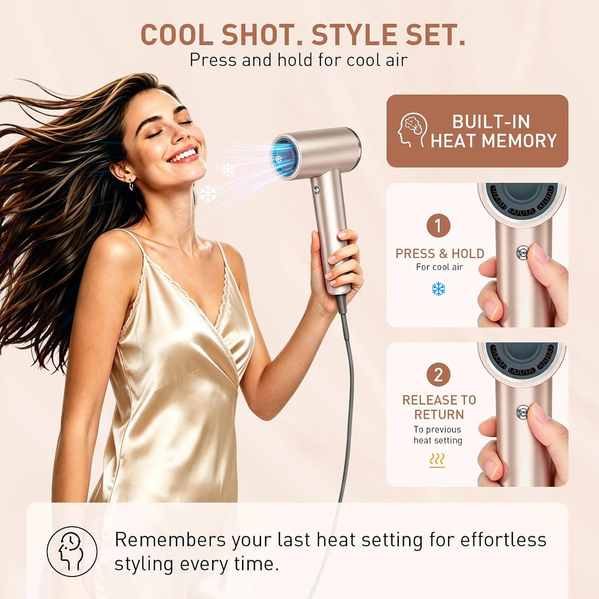 Mythsight StyleVibe High-Speed Ionic Hair Dryer with 3 Attachments
