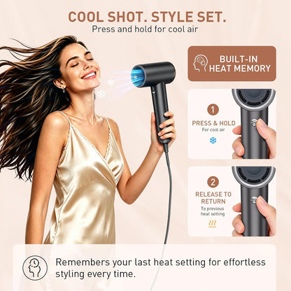 Mythsight StyleVibe High-Speed Ionic Hair Dryer with 3 Attachments