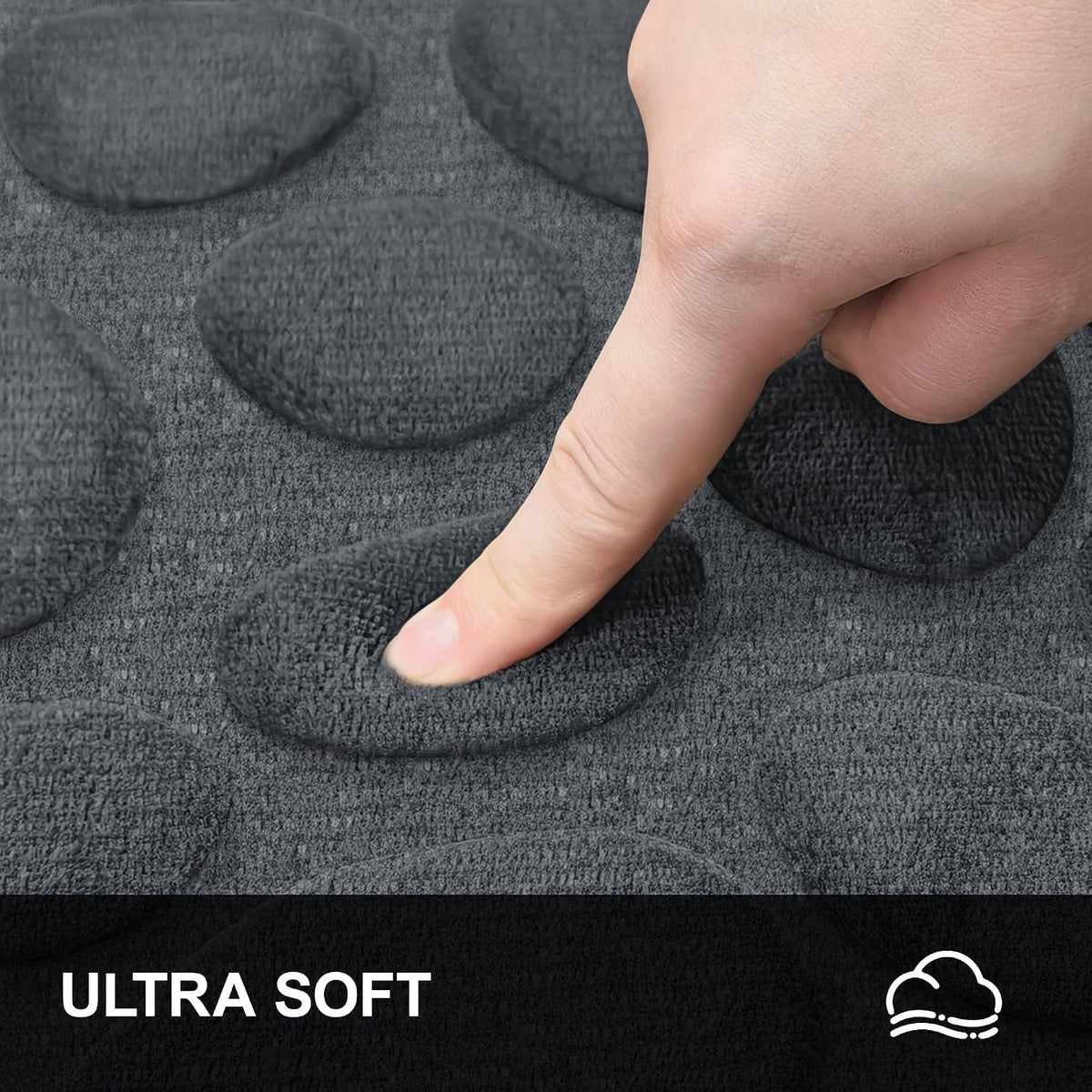 Stone Bath Mats, Non-Slip Memory Foam Bath Rugs, 16x24 DarkBlue | TPR Rubber Backing,Ultra Soft,Highly Absorbent,Machine Washable,Quick Dry for Tub and Shower, Home Decor Accessories