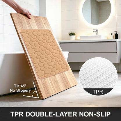 Stone Bath Mats, Non-Slip Memory Foam Bath Rugs, 16x24 DarkBlue | TPR Rubber Backing,Ultra Soft,Highly Absorbent,Machine Washable,Quick Dry for Tub and Shower, Home Decor Accessories