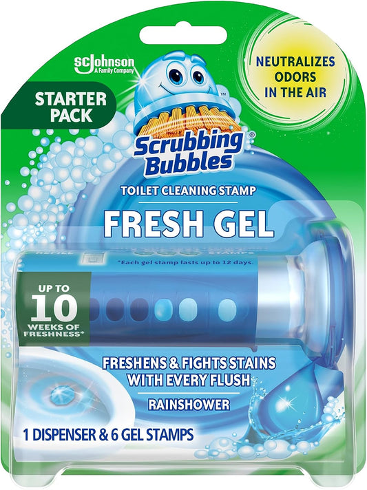 Fresh Gel Automatic Toilet Bowl Cleaner, Rainshower, 6 Ct