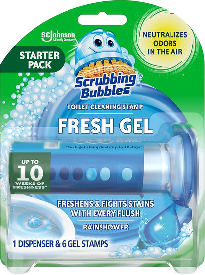 Fresh Gel Automatic Toilet Bowl Cleaner, Rainshower, 6 Ct