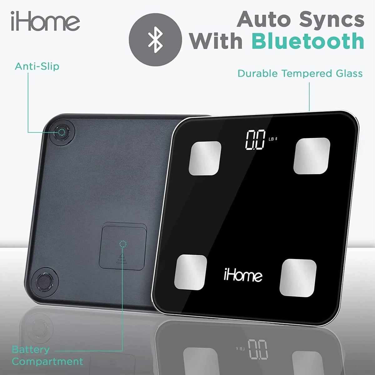 Digital Bluetooth Smart Scale for Body Weight, Weight Scale, Including BMI, Body Fat, Muscle Mass, Batteries Included (Black Smart Bluetooth)