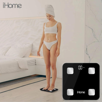Digital Bluetooth Smart Scale for Body Weight, Weight Scale, Including BMI, Body Fat, Muscle Mass, Batteries Included (Black Smart Bluetooth)