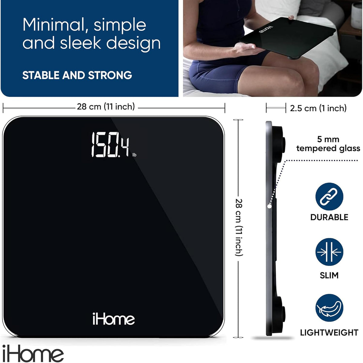 Digital Bluetooth Smart Scale for Body Weight, Weight Scale, Including BMI, Body Fat, Muscle Mass, Batteries Included (Black Smart Bluetooth)