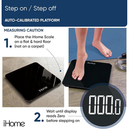 Digital Bluetooth Smart Scale for Body Weight, Weight Scale, Including BMI, Body Fat, Muscle Mass, Batteries Included (Black Smart Bluetooth)