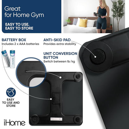Digital Bluetooth Smart Scale for Body Weight, Weight Scale, Including BMI, Body Fat, Muscle Mass, Batteries Included (Black Smart Bluetooth)