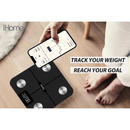 Digital Bluetooth Smart Scale for Body Weight, Weight Scale, Including BMI, Body Fat, Muscle Mass, Batteries Included (Black Smart Bluetooth)