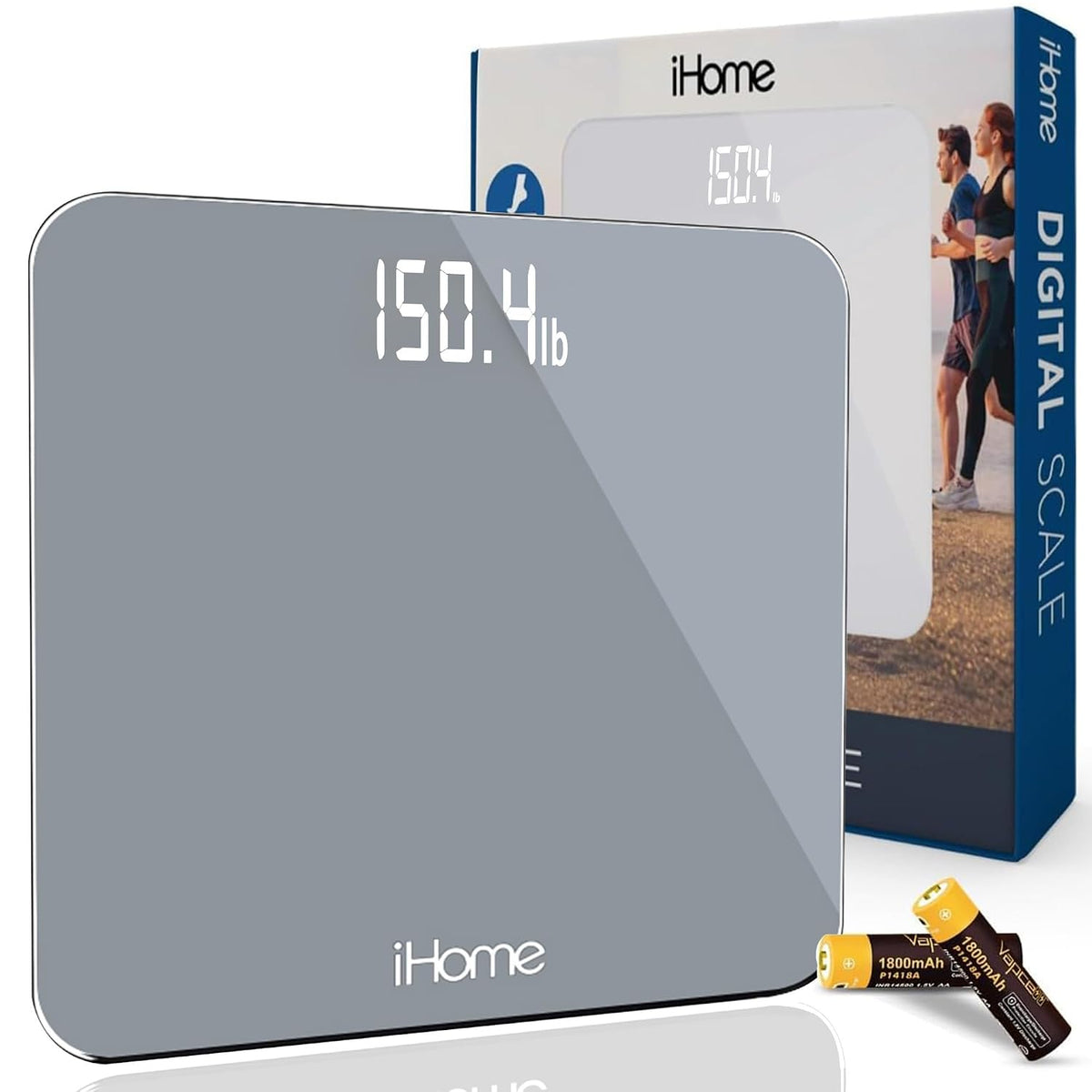 Digital Bluetooth Smart Scale for Body Weight, Weight Scale, Including BMI, Body Fat, Muscle Mass, Batteries Included (Black Smart Bluetooth)