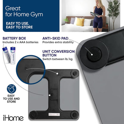 Digital Bluetooth Smart Scale for Body Weight, Weight Scale, Including BMI, Body Fat, Muscle Mass, Batteries Included (Black Smart Bluetooth)