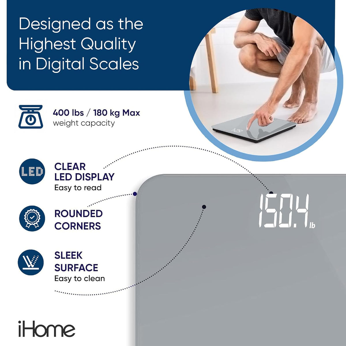 Digital Bluetooth Smart Scale for Body Weight, Weight Scale, Including BMI, Body Fat, Muscle Mass, Batteries Included (Black Smart Bluetooth)