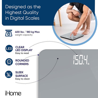 Digital Bluetooth Smart Scale for Body Weight, Weight Scale, Including BMI, Body Fat, Muscle Mass, Batteries Included (Black Smart Bluetooth)