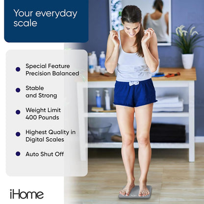 Digital Bluetooth Smart Scale for Body Weight, Weight Scale, Including BMI, Body Fat, Muscle Mass, Batteries Included (Black Smart Bluetooth)