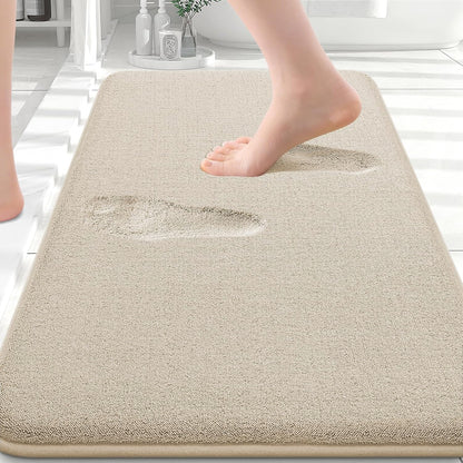 Memory Foam Bath Mat 30x20, Extra Soft Absorbent Bathroom Rugs - Colors B