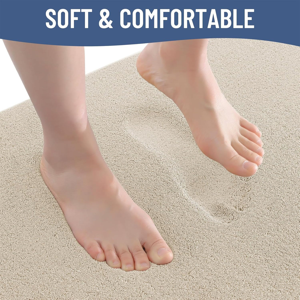 Memory Foam Bath Mat 30x20, Extra Soft Absorbent Bathroom Rugs - Colors B