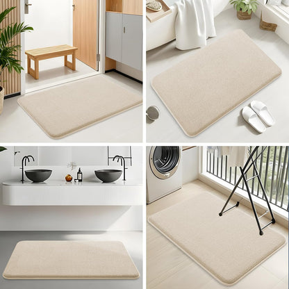 Memory Foam Bath Mat 30x20, Extra Soft Absorbent Bathroom Rugs - Colors B