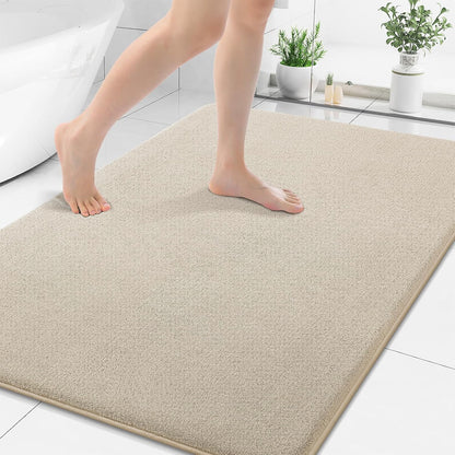Memory Foam Bath Mat 30x20, Extra Soft Absorbent Bathroom Rugs - Colors B