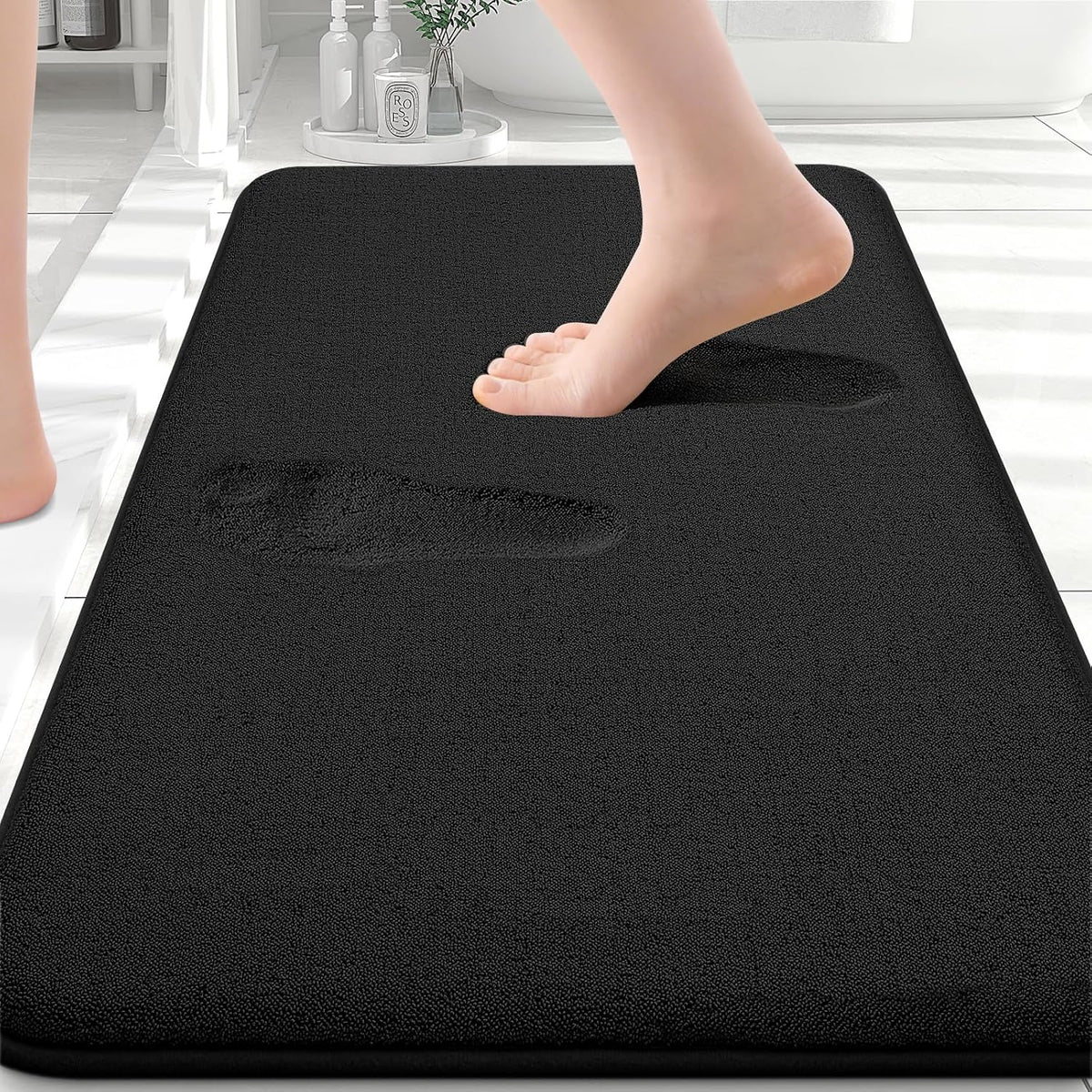 Memory Foam Bath Mat 30x20, Extra Soft Absorbent Bathroom Rugs - Colors B