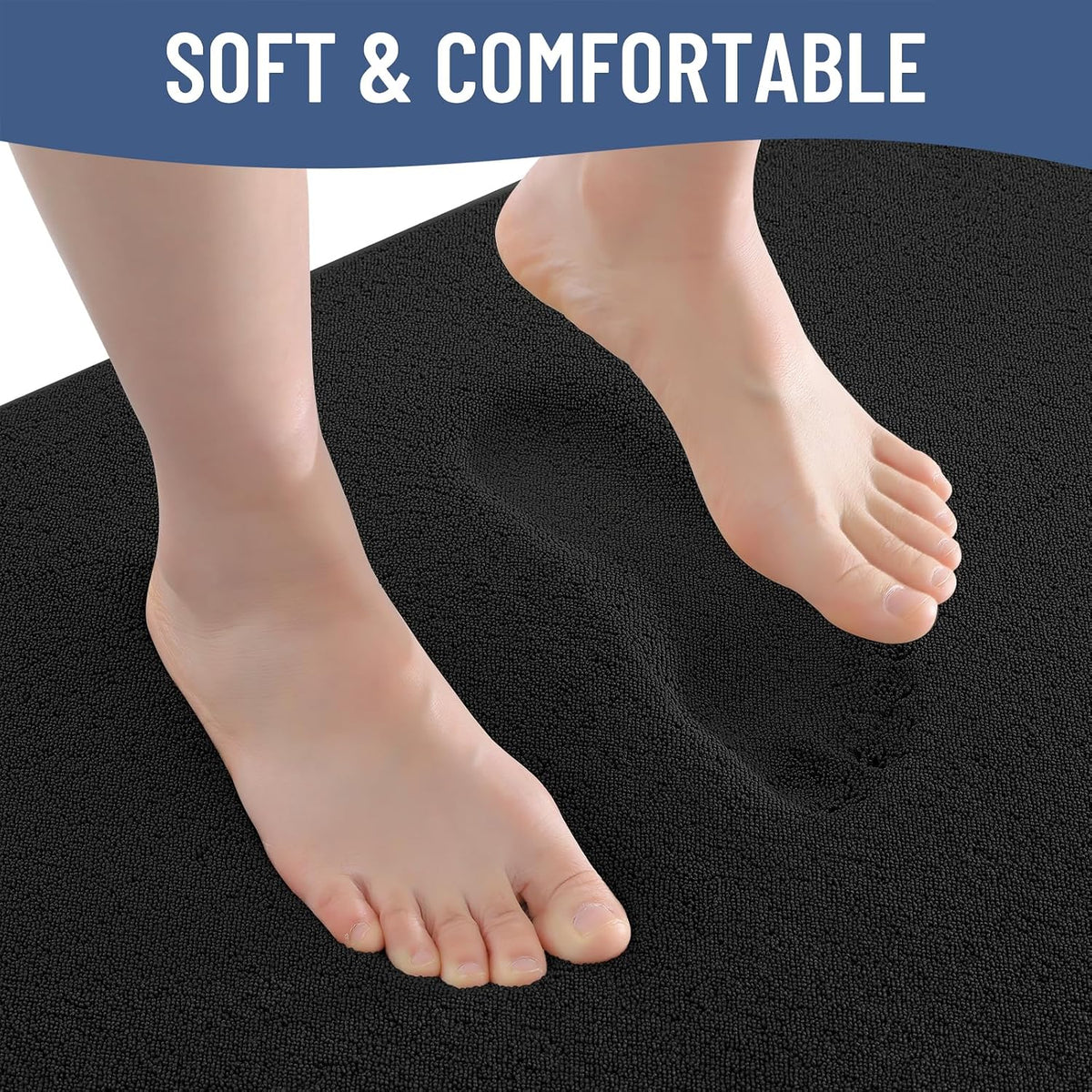 Memory Foam Bath Mat 30x20, Extra Soft Absorbent Bathroom Rugs - Colors B